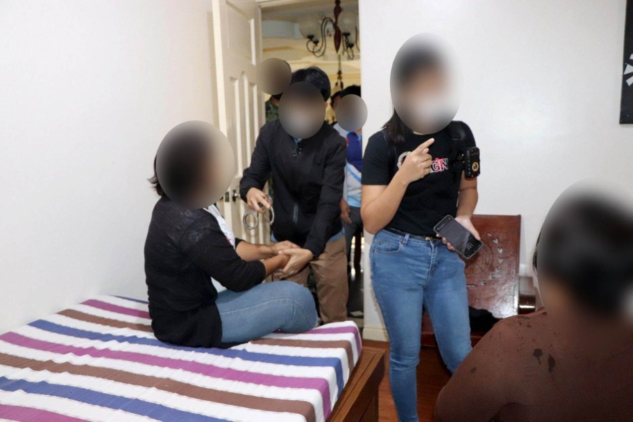 WCPC operatives arrest two suspected female traffickers Photo by PNP WCPC